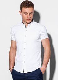  Ombre Koszula męska z krótkim rękawem K543 - biała L