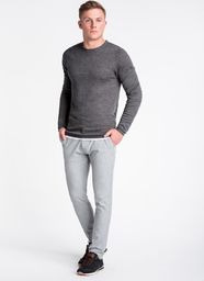 Ombre Sweter męski E121 - grafitowy/melanżowy M