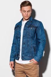 Ombre Kurtka męska jeansowa C441 - jeans S