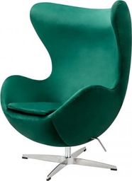  King Home Fotel EGG CLASSIC VELVET zielony - welur, podstawa aluminiowa