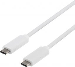 Kabel USB Deltaco USB-C - USB-C 1 m Biały (Deltaco USB Type-C cable - 1m USB Type)