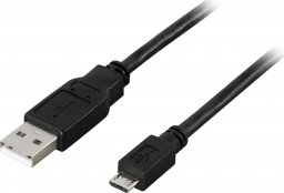 Kabel USB Deltaco USB-A - micro-B 0.5 m Czarny (Deltaco USB-kabel - 50 cm)
