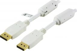 Kabel Deltaco DisplayPort - DisplayPort 1m biały (Deltaco DisplayPort kabel - 1 m)