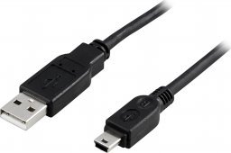 Kabel USB Deltaco USB-A - miniUSB 2 m Czarny (Deltaco USB-26S - USB-kabel - 2 m)