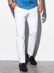 Ombre Spodnie męskie chino P894 - białe XL