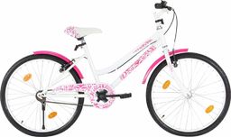  vidaXL Rower dla dzieci 24 cali różowo-biały