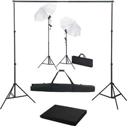 Zestaw studyjny vidaXL Fotograficzny zestaw studyjny z tłem, lampami i parasolkami