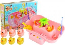 Import leantoys Gra Zręcznościowa Łowienie Kaczuszek Basenik Róż