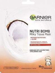  Garnier Drėkinamoji lakštinė kaukė su kokosų pienu Garnier NutriI Bomb 32 g