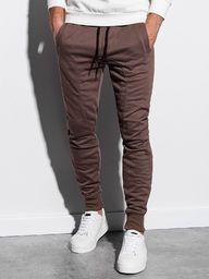  Ombre Spodnie męskie dresowe P867 - brązowe XL