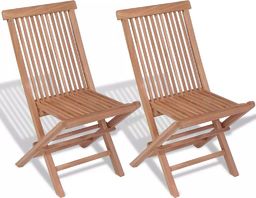 Elior składane krzesła ogrodowe tekowe Soriano, 2 sztuki (5375)