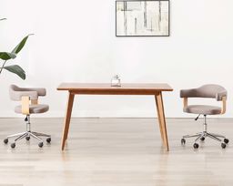 vidaXL Obrotowe krzesła stołowe, 2 szt., taupe, gięte drewno i tkanina