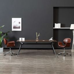  vidaXL Obrotowe krzesła stołowe, 2 szt., brązowe, sztuczna skóra