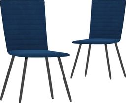  vidaXL Krzesła stołowe, 2 szt., niebieskie, aksamitne
