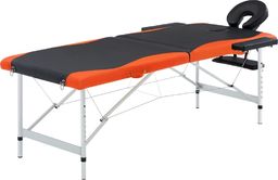  vidaXL 2-strefy, składany stół do masażu, aluminium czarny i pomarańcz
