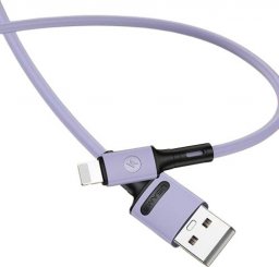 Kabel USB Usams USB-A - Lightning 1 m Fioletowy (69866-uniw)