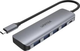 HUB USB Unitek 1x microUSB + 4x USB-A 3.0