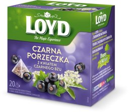 Loyd Herbata Czarna porzeczka z kwiatem bzu 20 torebek piramidki