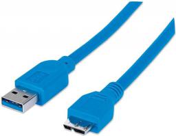 Kabel USB Techly USB-A - micro-B 0.5 m Niebieski (304857)