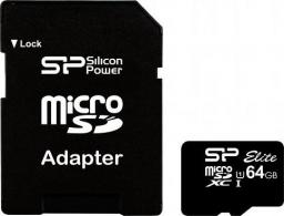 Karta Silicon Power Elite MicroSDXC 64 GB Class 10 UHS-I/U1  (SP064GBSTXBU1V10-SP)