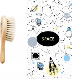 LullaLove Miękka szczotka z koziego włosia z myjką muślinową Space