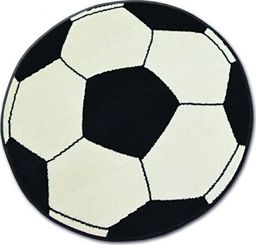 Dywany Łuszczów Dywan BCF BASE PIŁKA krem / czarny 3943, koło 100 cm