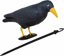  Springos Odstraszacz ptaków 11x39x18,5cm stojący kruk czarny z żółtym dziobem UNIWERSALNY 
