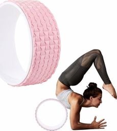  Springos Koło do jogi roller biało-różowe 