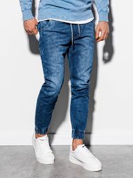  Ombre Spodnie męskie jeansowe joggery P907 - niebieskie M