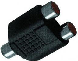 Adapter AV LechPol RCA (Cinch) - RCA (Cinch) x2 czarny (ZLA0306)