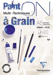 Clairefontaine Clairefontaine blok klejony Paint On a Grain, A5 20ark. 250g /4 uniw