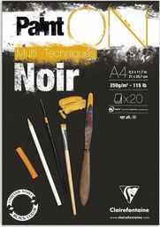 Clairefontaine Clairefontaine blok klejony Paint On Black, A4 20ark. 250g /4 uniw