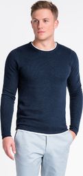 Ombre Sweter męski E121 - granatowy XXL