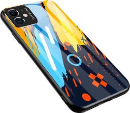 Hurtel Color Glass Case etui pokrowiec nakładka ze szkła hartowanego z osłoną na aparat Huawei P30 Lite pattern 1 uniwersalny