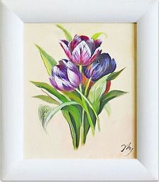  GO-BI Obraz Tulipany ręcznie malowany 27x32cm uniwersalny