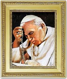  GO-BI Obraz Papież Jan Paweł II ręcznie malowany 27x32cm uniwersalny