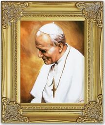  GO-BI Obraz - Papież Jan Paweł II - olejny, ręcznie malowany 27x37cm uniwersalny