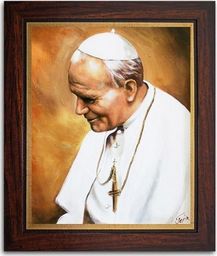 GO-BI Obraz Papież Jan Paweł II ręcznie malowany 27x32cm uniwersalny