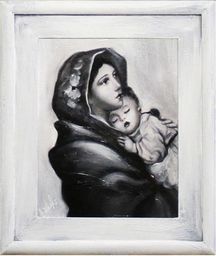  Pigmejka Obraz ręcznie malowany Maryja 27x32cm uniwersalny