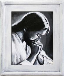  Pigmejka Obraz ręcznie malowany Chrystus 27x32cm uniwersalny