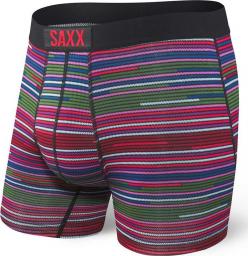  SAXX Bokserki męskie Vibe Boxer Brief Red Serape Stripe r. S