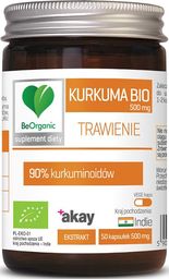  Beorganic Kurkuma Bio 500Mg 50 Kaps. Beorganic Medicaline 90% Kurkuminoidów Curcuma Longa Pieprz Długi Piperyna Piper Nigrum