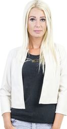 GENESY M125 Bolerko Marynarka Żakiet Eko Skóra (36-50) - Beżowy Rozm. 40