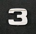 Emblemat / naklejka - chrom cyfra ''3'' uniwersalny