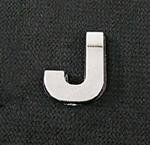 Emblemat / naklejka - chrom litera ''J'' uniwersalny