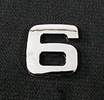 Emblemat / naklejka - chrom cyfra ''6'' uniwersalny