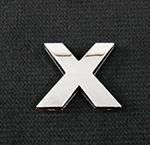 Emblemat / naklejka - chrom litera ''X'' uniwersalny
