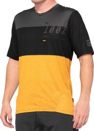  100% Koszulka męska 100% AIRMATIC Jersey krótki rękaw black mustard roz. L (NEW)