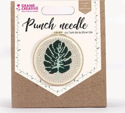 Graine Creative Zestaw Punch Needle Liść Monstery D:20cm