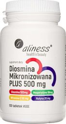  Aliness Aliness Diosmina mikronizowana PLUS 500 mg - 100 tabletek